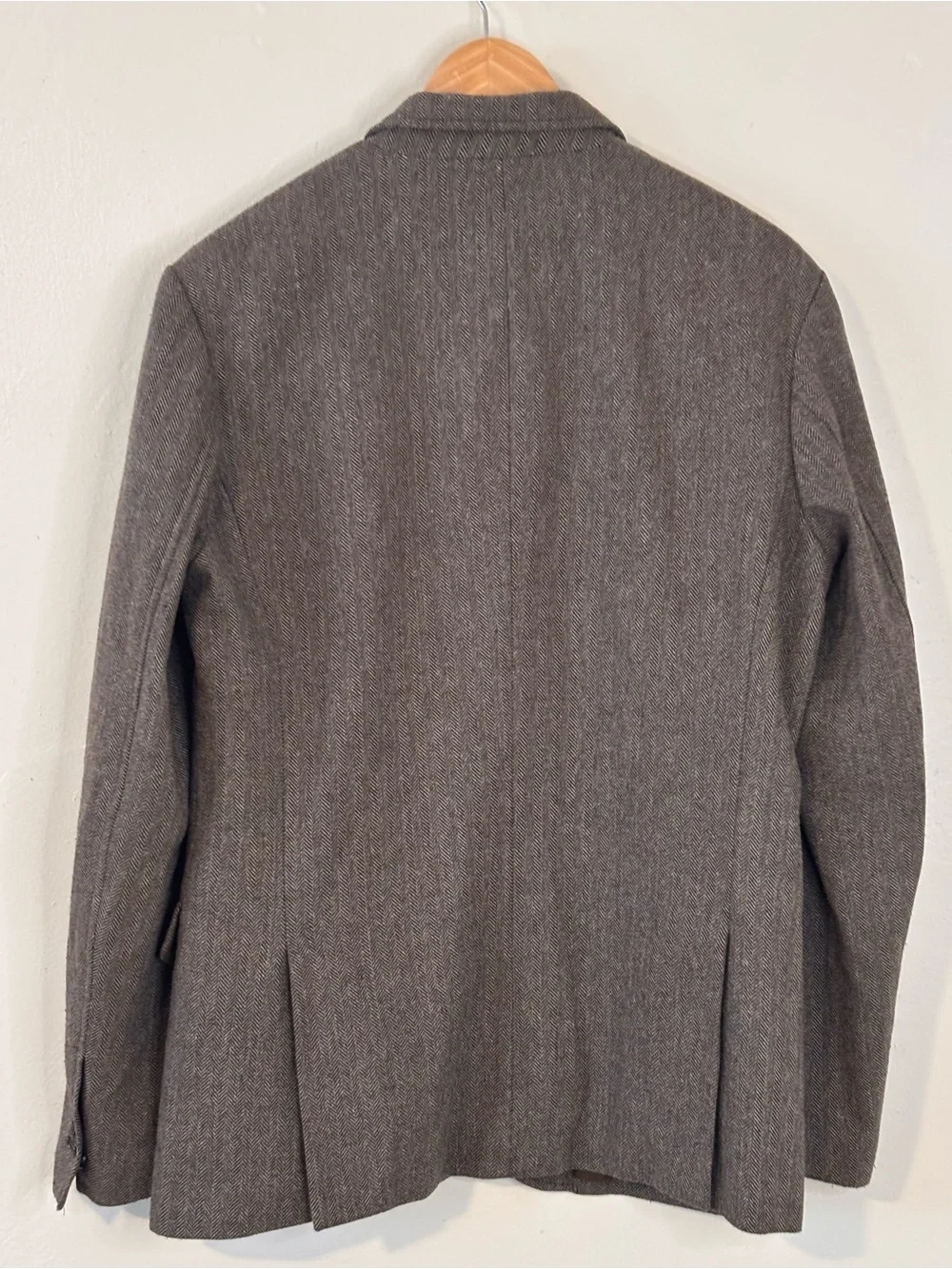 🌸 GAP Men’s Classic Herringbone Wool Blend Brown Blazer Size Medium